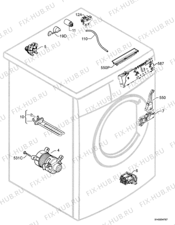 Взрыв-схема стиральной машины Electrolux EWF106210W - Схема узла Electrical equipment 268